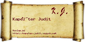 Kapéter Judit névjegykártya